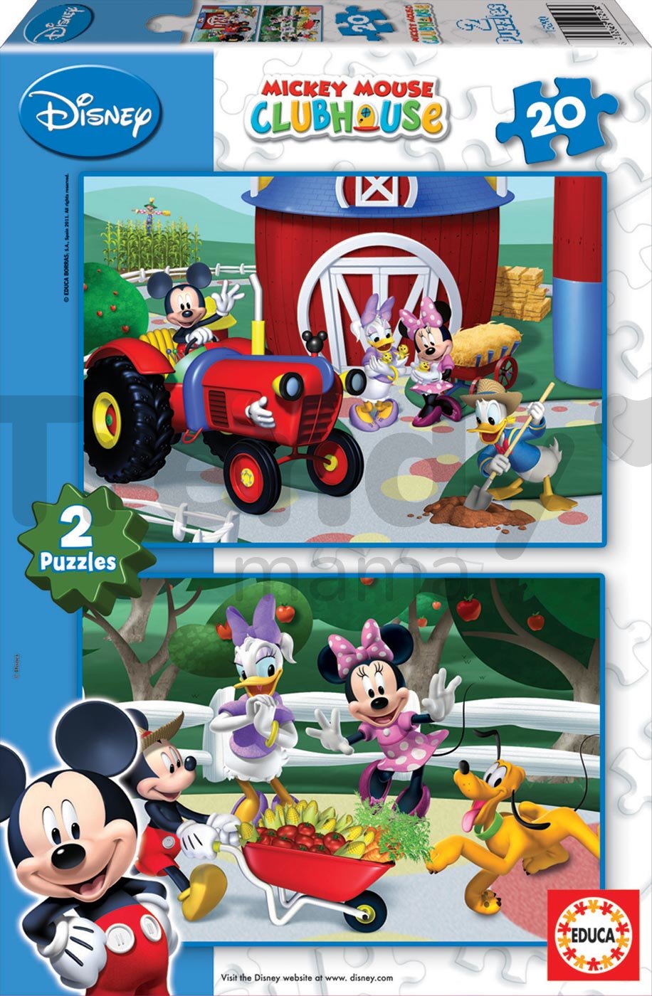 Detské puzzle Mickey Mouse dvojbalenie