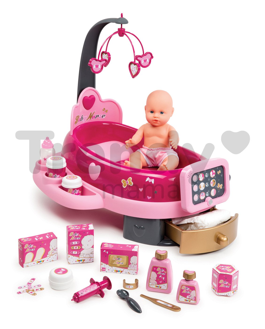 Set baignoire et poupon baby nurse - smoby multicolore Smoby