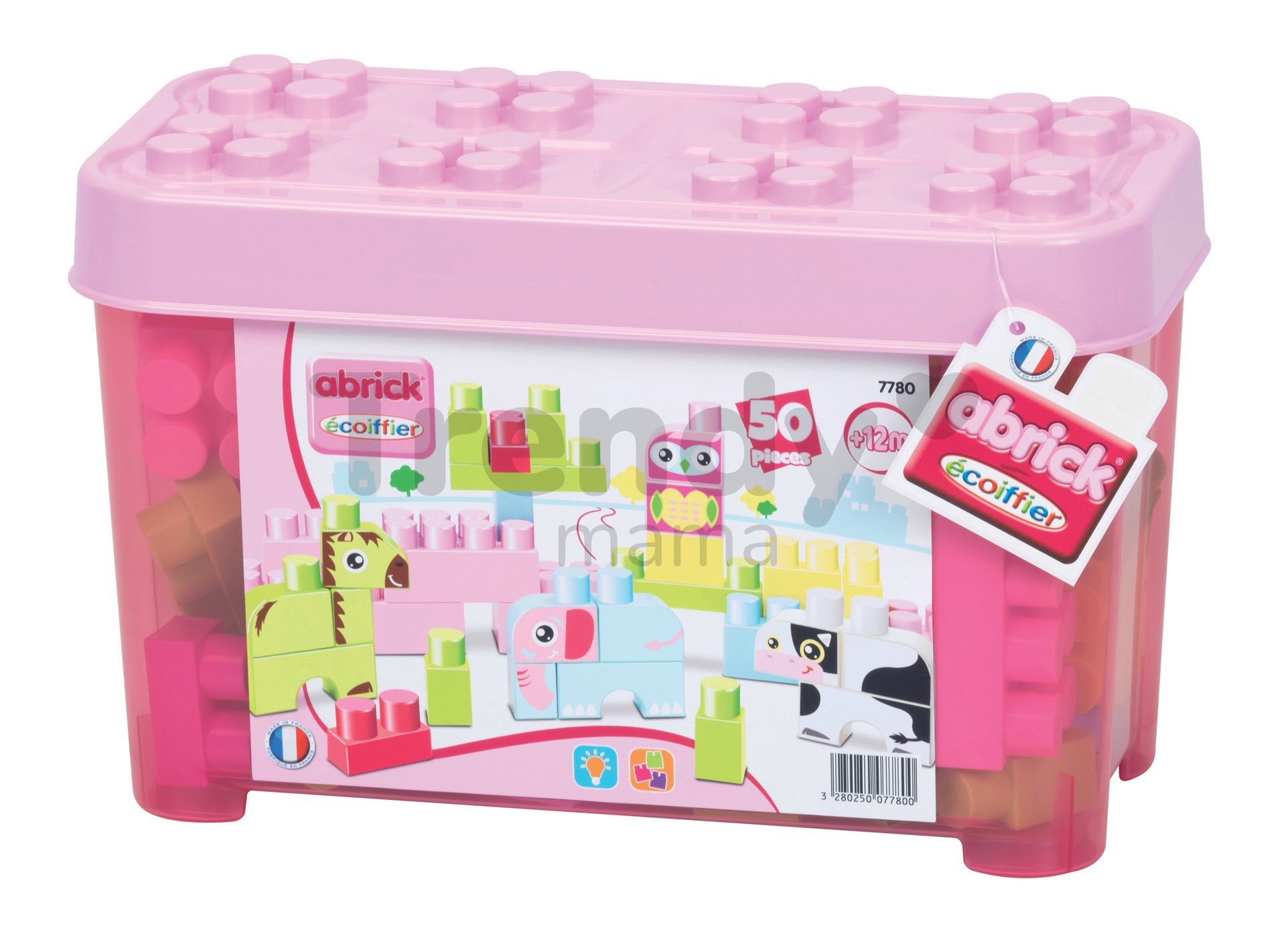 écoiffier Abrick Building Blocks Pink 50 -piece