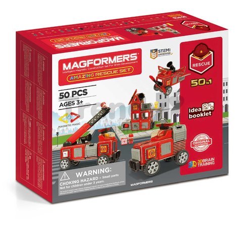 Stavebnica magnetická Hasičská stanica Amazing Rescue Set Magformers 50 dielov