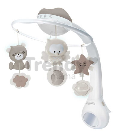 Hudobný kolotoč nad postieľku 3in1 Projector Musical Mobile Ecru Infantino s projektorom a nočným svetlom hnedý od 0 mes