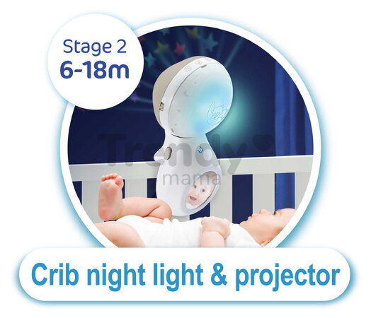 Hudobný kolotoč nad postieľku 3in1 Projector Musical Mobile Ecru Infantino s projektorom a nočným svetlom hnedý od 0 mes