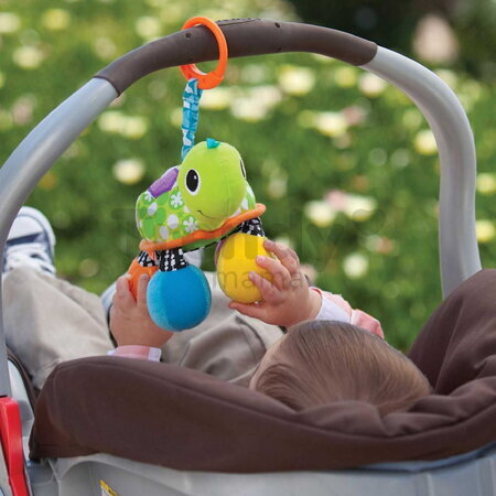 Závesná korytnačka so zrkadlom Turtle Mirror Pal Green Infantino na kočík alebo autosedačku od 0 mes