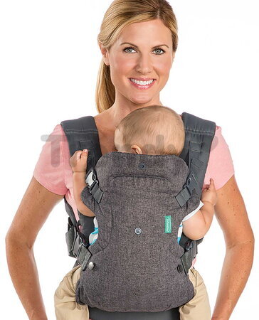 Nosič pre dieťa Flip Advanced 4v1 Convertible Carrier Grey Infantino 4 spôsoby nosenia sivý od 3,6-14,5 kg od 0 mes