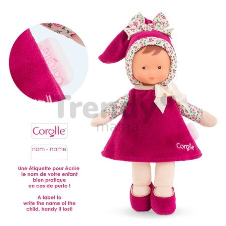 Bábika Miss Pink Grenadine Mon Doudou Corolle s hnedými očami 25 cm od 0 mes