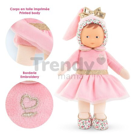Bábika Miss Ballerina Pink Grenadine Mon Doudou Corolle s modrými očami 25 cm od 0 mes
