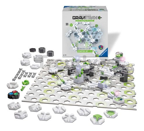 Guľôčková dráha elektronická XXL Štartovacia súprava Starter Set Power GraviTrax 142 dielikov s automatickým výťahom a diaľkovým ovládačom od 8 rokov