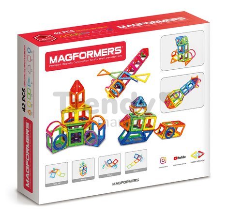 Stavebnica magnetická Pokročilá Basic 3D Magformers 42 dielov