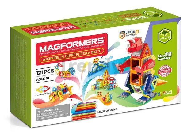 Stavebnica magnetická Dinosaury a tvory Wonder Creator Set Deluxe Magformers 121 dielov