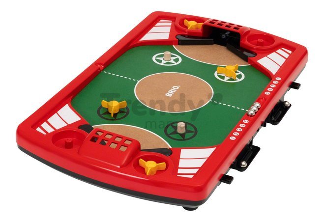 Drevená hra pre dvoch Pinball Challenge BRIO červená s 5 kovovými guľôčkami a 2 bránkami od 6 rokov BRIO0198