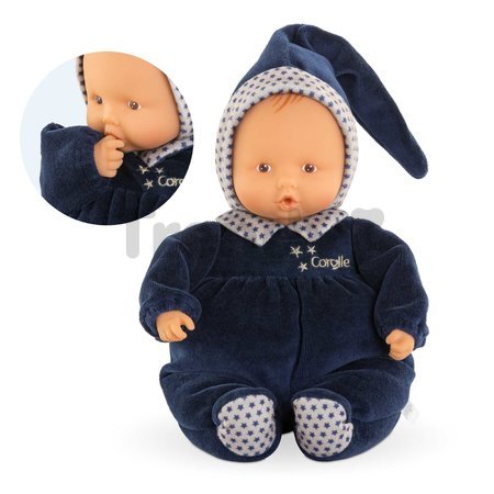 Bábika Babipouce Navy Blue Starry Dreams Mon Doudou Corolle s hnedými očami a špúliace ústočká 28 cm od 0 mes