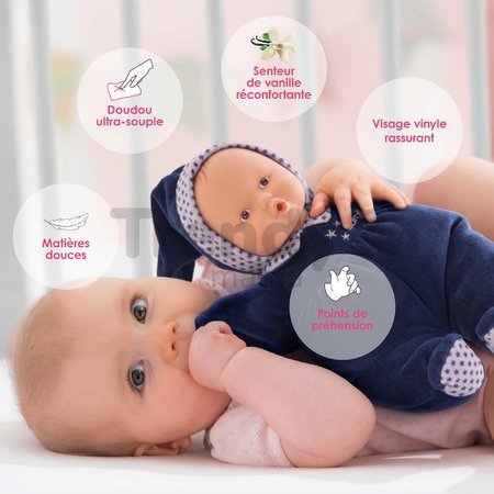 Bábika Babipouce Navy Blue Starry Dreams Mon Doudou Corolle s hnedými očami a špúliace ústočká 28 cm od 0 mes
