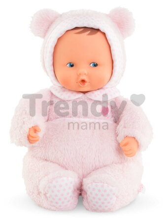 Bábika medvedík Babibear Plush Starry Dreams Mon Doudou Corolle s ušatou čiapočkou s modrými očami a špúliace ústočká 28 cm od 0 mes