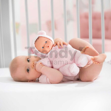 Bábika medvedík Babibear Plush Starry Dreams Mon Doudou Corolle s ušatou čiapočkou s modrými očami a špúliace ústočká 28 cm od 0 mes