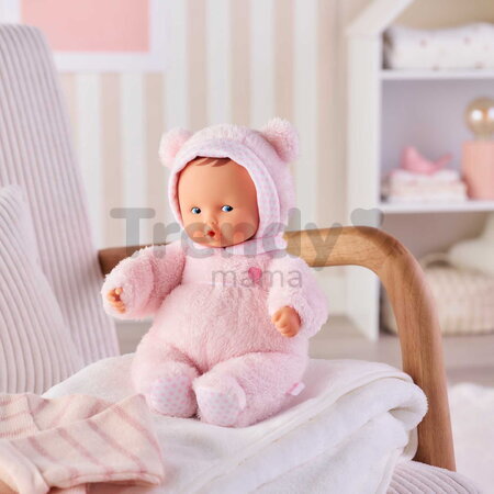 Bábika medvedík Babibear Plush Starry Dreams Mon Doudou Corolle s ušatou čiapočkou s modrými očami a špúliace ústočká 28 cm od 0 mes