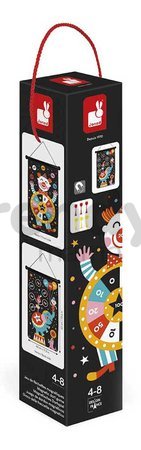 Magnetický terč Cirkus Circus Magnetic Dart Game Janod obojstranný so 6 magnetickými šípkami od 4 rokov
