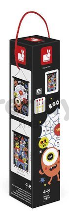Magnetický terč Príšerky Monsters Magnetic Dart Game Janod obojstranný so 6 magnetickými šípkami od 4 rokov