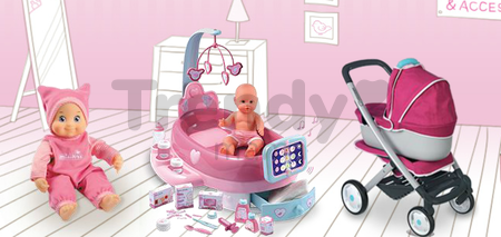 Kočík pre bábiku Maxi Cosi & Quinny 3v1 Smoby (65,5 cm rúčka) ružovo-modrý
