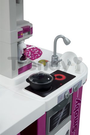 Kuchynka Studio XL Tefal Smoby elektronická so zvukmi, so sódovačom, chladničkou a 32 doplnkami fialová