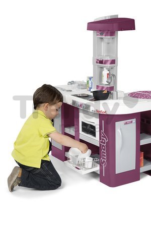 Kuchynka Studio XL Tefal Smoby elektronická so zvukmi, so sódovačom, chladničkou a 32 doplnkami fialová