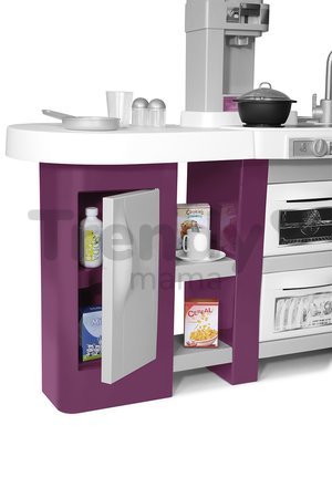 Kuchynka Studio XL Tefal Smoby elektronická so zvukmi, so sódovačom, chladničkou a 32 doplnkami fialová