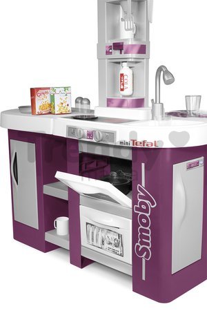 Kuchynka Studio XL Tefal Smoby elektronická so zvukmi, so sódovačom, chladničkou a 32 doplnkami fialová