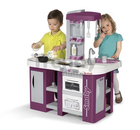Kuchynka Studio XL Tefal Smoby elektronická so zvukmi, so sódovačom, chladničkou a 32 doplnkami fialová