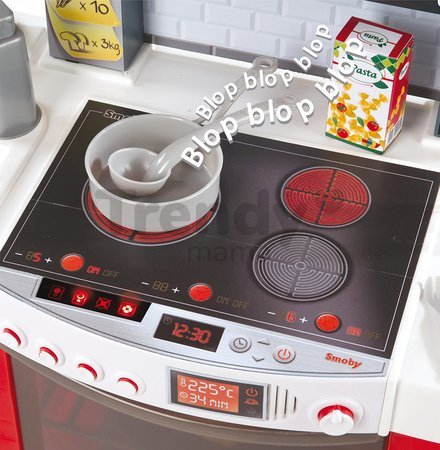Kuchynka Tefal Cook'Tronic Smoby elektronická so zvukmi, svetlom a 16 doplnkami červená