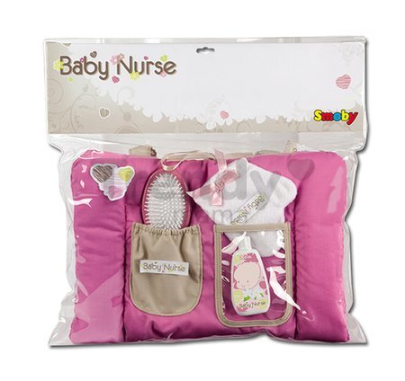 Prebaľovacia podložka Baby Nurse Smoby pre 42 cm bábiku so setom na prebaľovanie tmavoružová