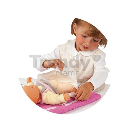 Prebaľovacia podložka Baby Nurse Smoby pre 42 cm bábiku so setom na prebaľovanie tmavoružová