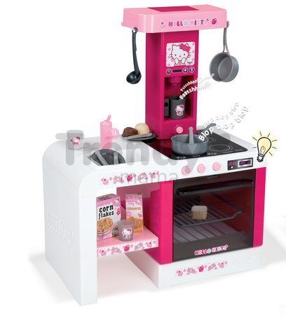 Kuchynka Hello Kitty Cheftronic Smoby elektronická so zvukom, svetlom a 19 doplnkami tmavoružová