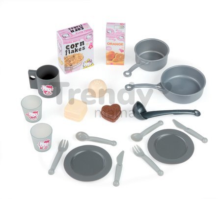 Kuchynka Hello Kitty Cheftronic Smoby elektronická so zvukom, svetlom a 19 doplnkami tmavoružová