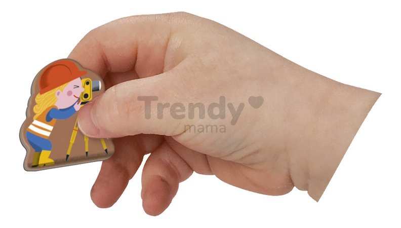 Magnetická kniha Na stavbe Construction Magnetibook Janod 50 magnetiek a 18 šablón