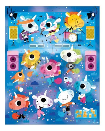 Puzzle v kufríku Jednorožec na koncerte Unicorns Rock Concert Janod 24 dielov