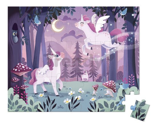 Puzzle v kufríku Jednorožce Unicorn Janod 54 dielov od 5 rokov