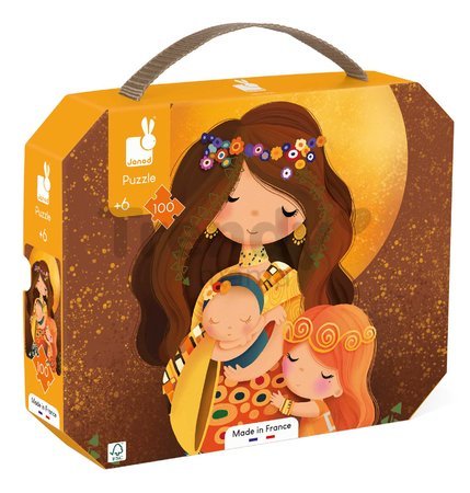 Puzzle v kufríku Inspired by Klimt Janod umelecké 100 dielov od 6 rokov
