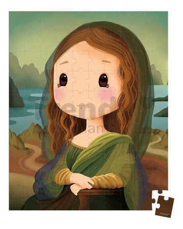 Puzzle v kufríku Inspired by Leonardo da Vinci Janod umelecké 100 dielov od 6 rokov