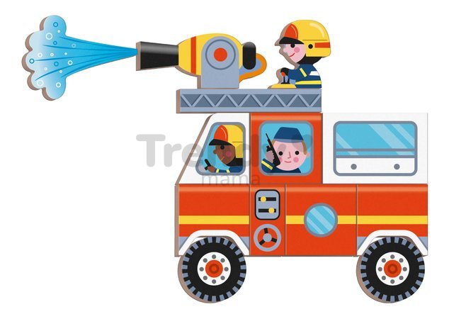 Magnetická kniha Požiarnici Firefighters Magnetibook Janod 60 magnetiek a 18 šablón