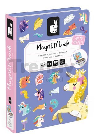 Magnetická kniha Jednorožec Unicorn Magnetibook Janod 44 magnetiek a 10 šablón