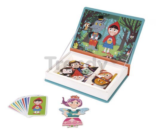 Magnetická kniha Rozprávky Fairytales Magnetibook Janod 30 magnetiek a 10 šablón