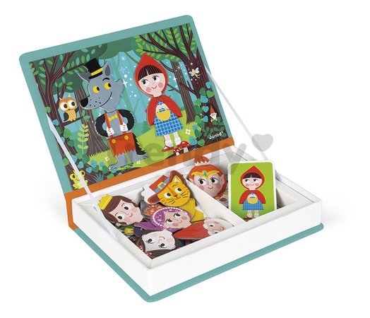 Magnetická kniha Rozprávky Fairytales Magnetibook Janod 30 magnetiek a 10 šablón
