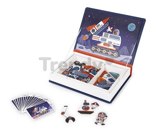 Magnetická kniha Vesmír Cosmos Magnetibook Janod 52 magnetiek a 18 šablón