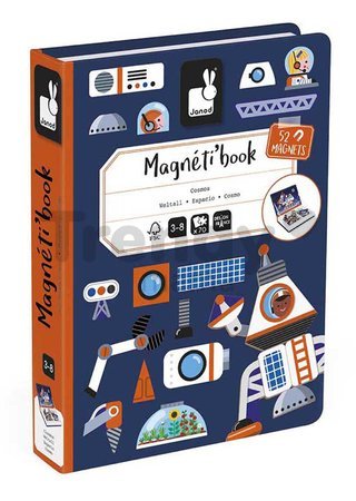 Magnetická kniha Vesmír Cosmos Magnetibook Janod 52 magnetiek a 18 šablón