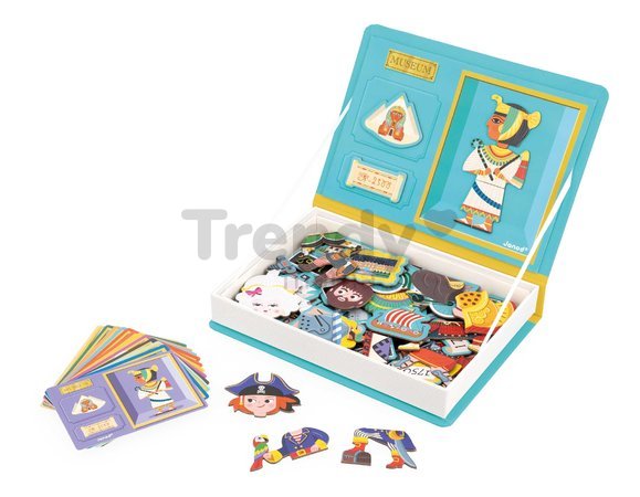 Magnetická kniha História History Magnetibook Janod 60 magnetiek a 12 šablón