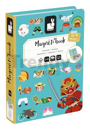 Magnetická kniha História History Magnetibook Janod 60 magnetiek a 12 šablón