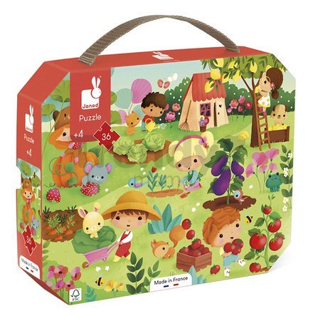 Puzzle v kufríku Záhrada Garden Janod 36 dielov od 4 rokov