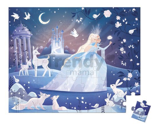 Puzzle v kufríku Ľadová kráľovná Icy Enchantment Janod 54 dielov od 5 rokov
