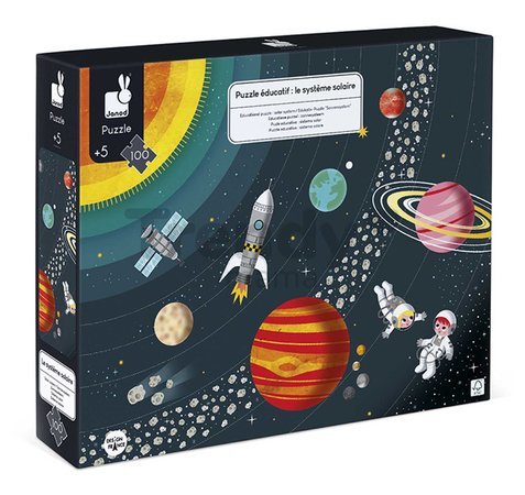 Vzdelávacie puzzle Slnečná sústava Educational Puzzle Solar System Janod 100 dielov od 5 rokov