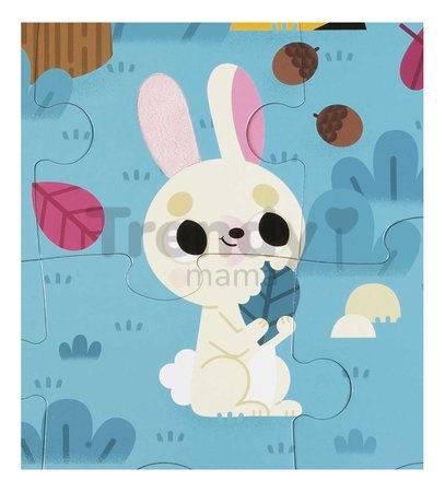 Senzorické puzzle Lesné zvieratká Tactile Puzzle Forest Animals Janod na rozvoj hmatu 20 dielov od 24 mes