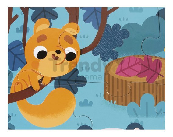 Senzorické puzzle Lesné zvieratká Tactile Puzzle Forest Animals Janod na rozvoj hmatu 20 dielov od 24 mes